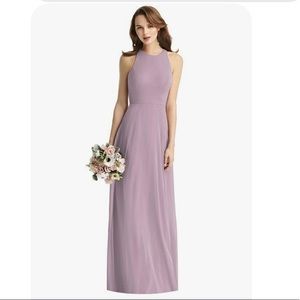 Dressy Sleeveless Halter Chiffon Maxi Dress